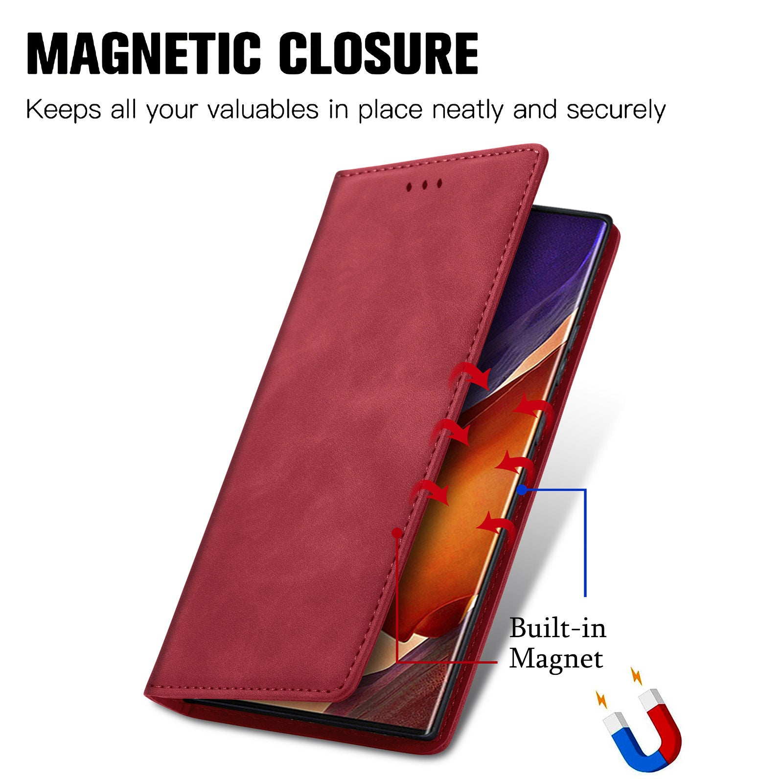 For Samsung Galaxy Note20 Ultra 5G / Note20 Ultra Skin-touch Retro PU Leather Phone Case Magnetic Auto Closing Stand Anti-scratch Phone Cover with Card Holder For Samsung Galaxy Note20 Ultra 5G / Note20 Ultra Skin-touch Retro PU Leather Phone Case Magnetic Auto Closing Stand Anti-scratch Phone Cover with Card Holder